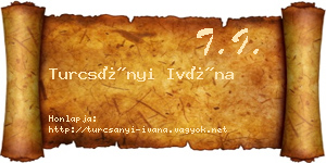 Turcsányi Ivána névjegykártya